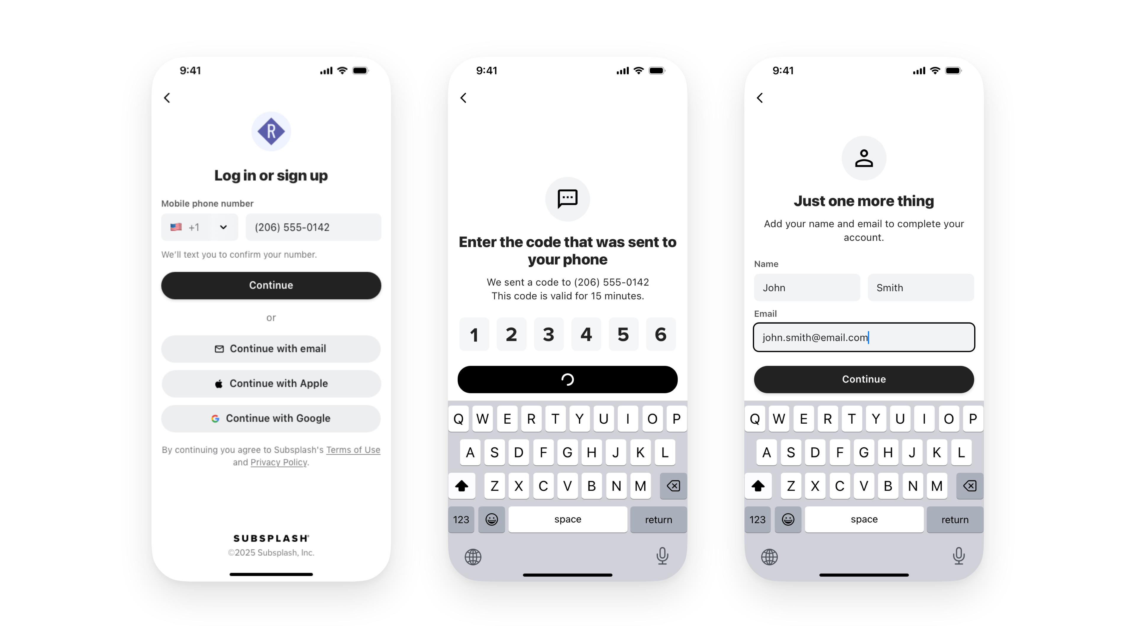 Phone number login